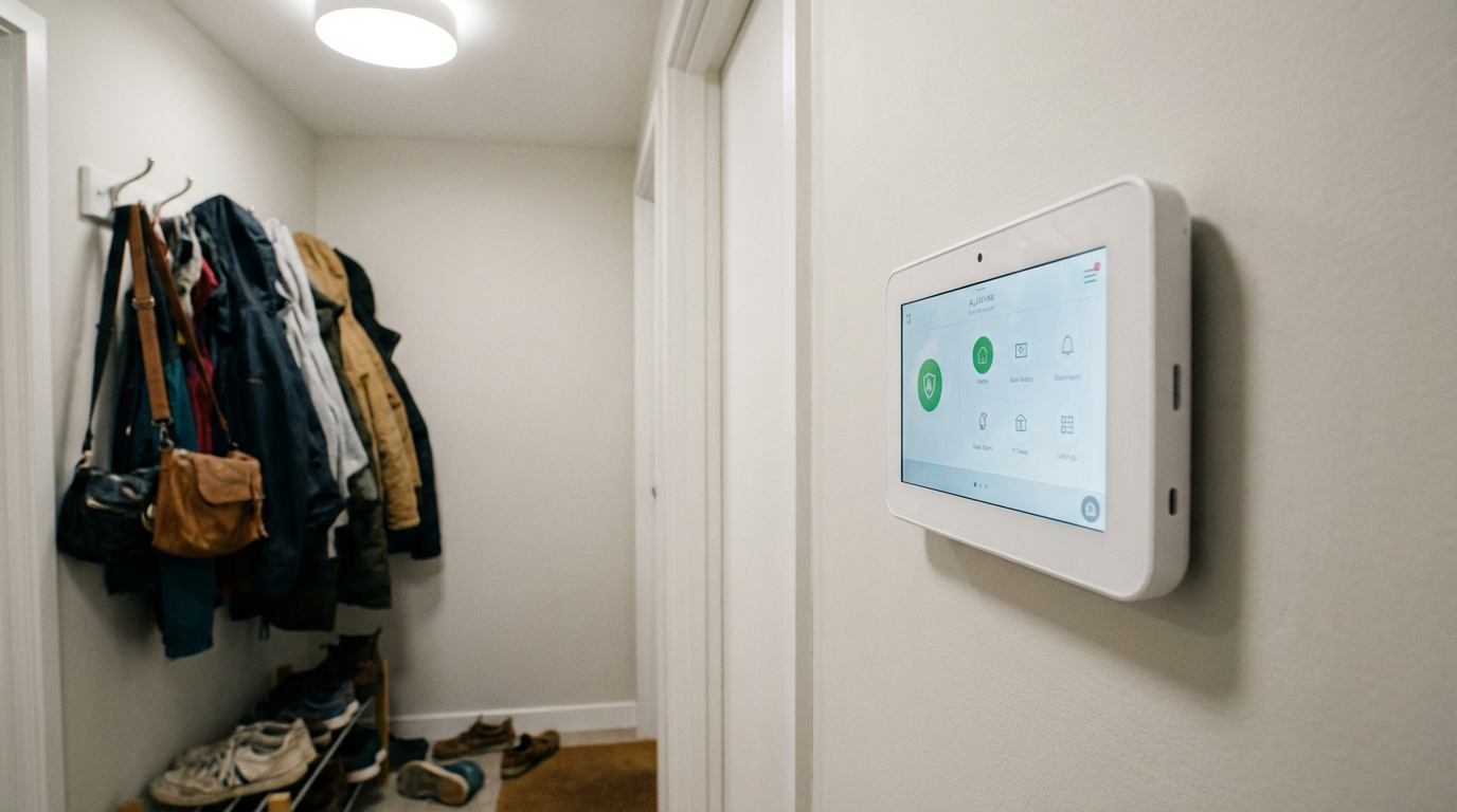 Centrale alarme moderne entrée de maison système protection